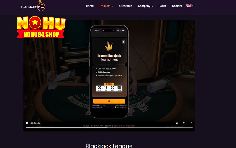 Blackjack Live Casino trong danh mục game của Pragmatic Play