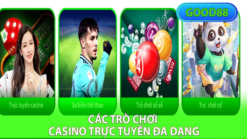 Đa dạng các trò chơi cá cược trực tuyến